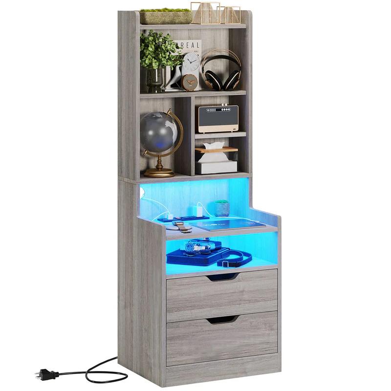 Smart LED Nightstand with Charging Station