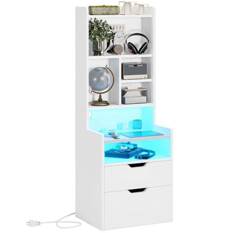 Smart LED Nightstand with Charging Station