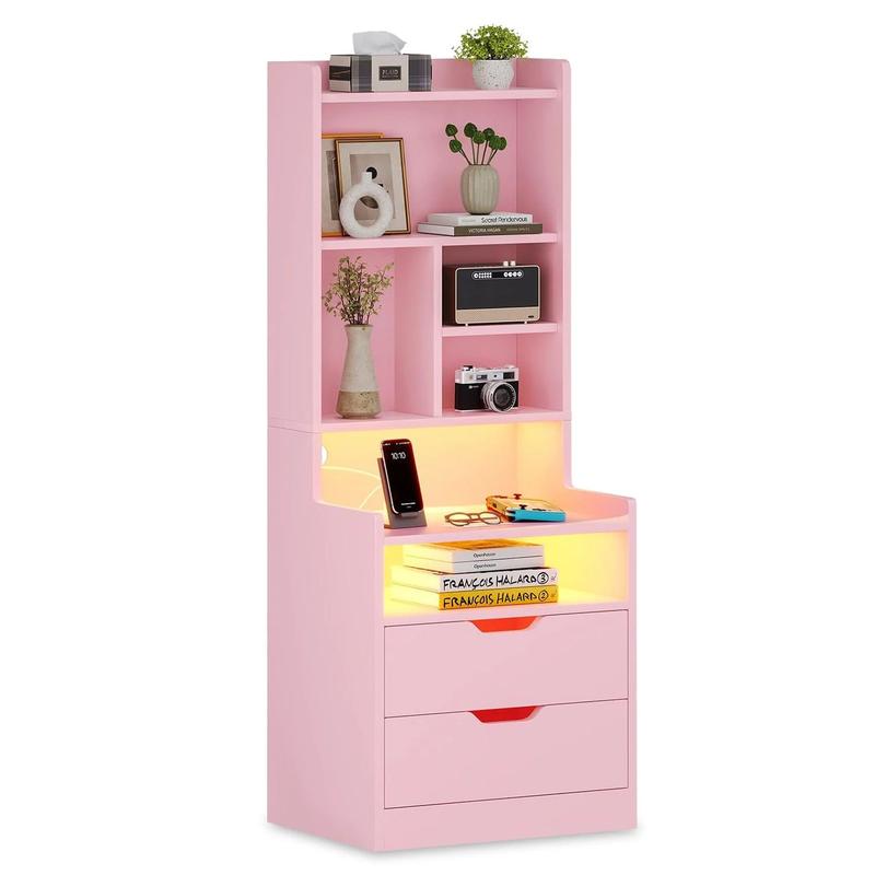 Smart LED Nightstand with Charging Station