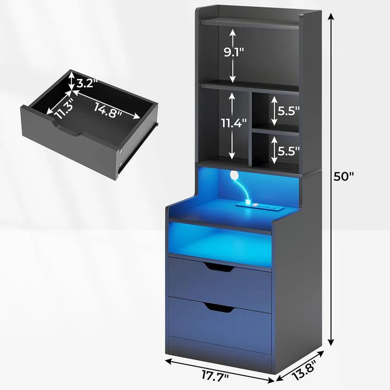 Smart LED Nightstand with Charging Station